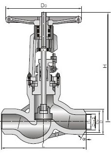 高温高压电站焊接截止阀尺寸图2