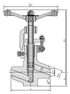 高温高压电站焊接截止阀尺寸图3